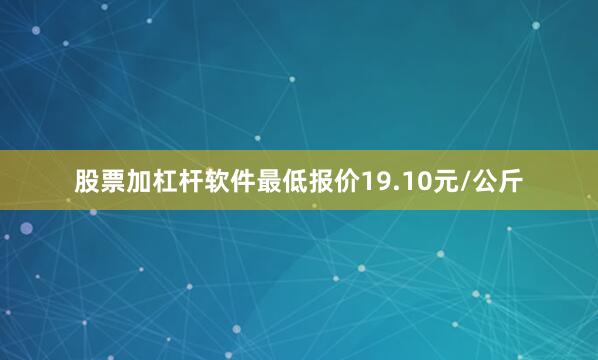 股票加杠杆软件最低报价19.10元/公斤